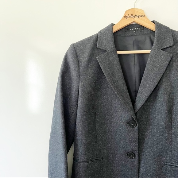 Theory Tweed Zaylin Fern Suit Jacket Blazer - Picture 6 of 15